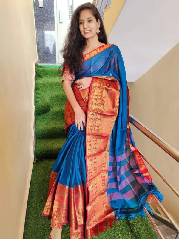 Narayanpet Cotton Sarees - Blue