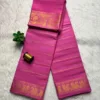 Madurai sungudi cotton Veludhari Small Self border - Baby Pink