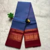Chettinad Cotton Sarees - Blue with red border