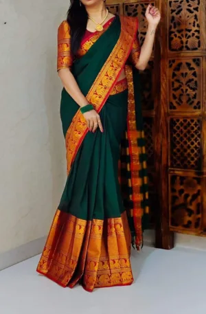 Narayanpet Cotton Sarees - Green