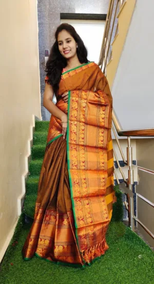 Narayanpet Cotton Sarees - Honey Gold