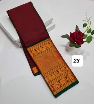 Narayanpet Cotton Sarees - Maroon