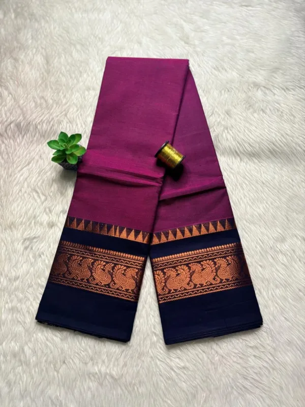 Chettinad Cotton Sarees - Mejantha pink with black border