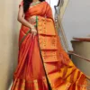 Narayanpet Cotton Sarees - Orange Gold