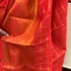 Madurai sungudi cotton Kathakali border Saree - Orange Red