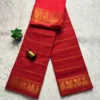 Madurai sungudi cotton Veludhari Small Self border - Red
