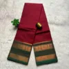 Chettinad Cotton Sarees - Red with green border