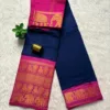 Madurai sungudi cotton mayuri - Blue with Light Pink