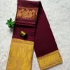 Madurai sungudi cotton mayuri - Maroon with Biscuit colour border