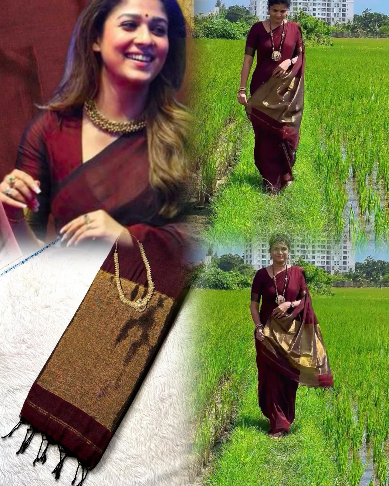 Nayanthara Inspired Khadi Cotton Sarees