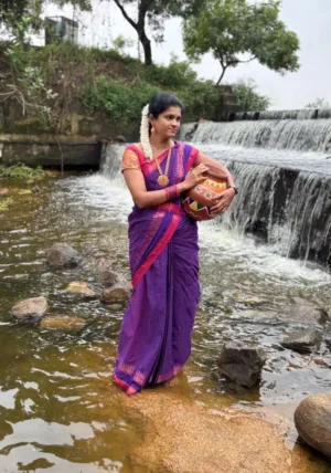 Chettinad Cotton Sarees - Udal Korvai - violet colour