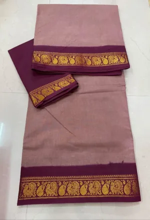 Madisar sarees - Madurai Sungudi Cotton - Running Blouse(Brown Colour)