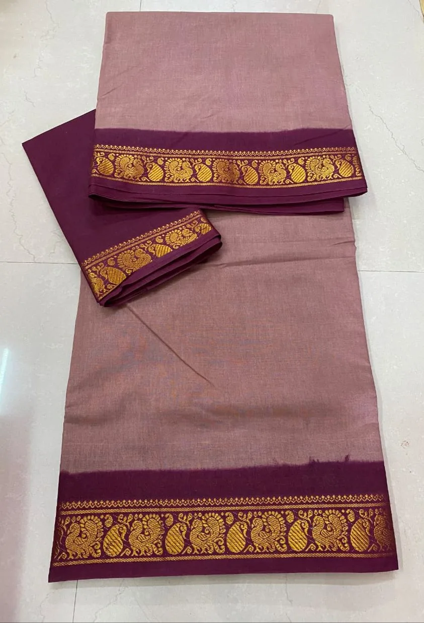 Madisar sarees - Madurai Sungudi Cotton - Running Blouse(Brown Colour)