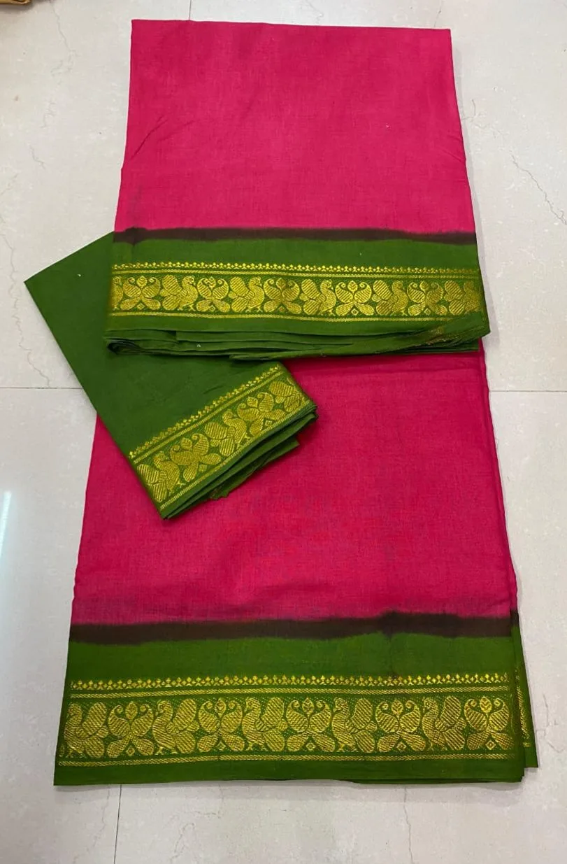 Madisar sarees - Madurai Sungudi Cotton - Running Blouse (Dark Pink Colour)