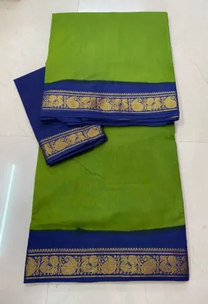 Madisar sarees - Madurai Sungudi Cotton - Running Blouse (Mehandi Green Colour)