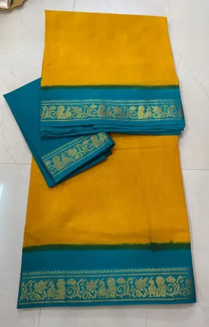 Madisar sarees - Madurai Sungudi Cotton - Running Blouse (Mustard Yellow Colour)