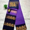 Madurai Sungudi Cotton Nokia Sarees - Lavender with blue