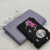 Khadi Cotton Sarees with embroidery blouse - Light lavender with black blouse