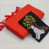 Khadi Cotton Sarees with embroidery blouse - Orange with black blouse