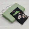 Khadi Cotton Sarees with embroidery blouse - Pista green with black blouse