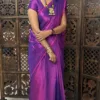 Khadi raga tissue saree - Purple