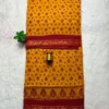 Madurai Sungudi Cotton Printed Sarees - Yellow with Red