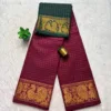 Madurai sungudi cotton Zari Check self -Maroon