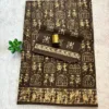 Summer printed Pure cotton Sarees - Green colour -Summer cotton