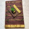 10 Patti Cotton kalamkari print saree - Brown Colour -Saree with Blouse