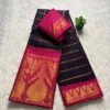 Madurai sungudi cotton Doll and Temple border Saree - Dark blue(Pink)