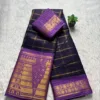 Madurai sungudi cotton Doll and Temple border Saree - Dark blue(Lavender)