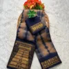 Madurai Sungudi cotton saree Shibori tie and dye - Biscuite Colour
