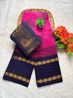 Madurai Sungudi cotton Kolam saree- with Blouse- KRPB - Kolam