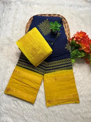 Madurai Sungudi cotton Kolam saree- with Blouse- KRBL - Kolam