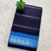 Madurai Sungudi Cotton Silver Veludhari Saree with Blouse - Blue/Blue