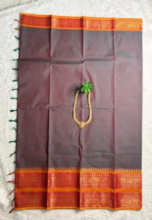 kanchi cotton saree with Running Blouse- Kanchi cotton- Double colour