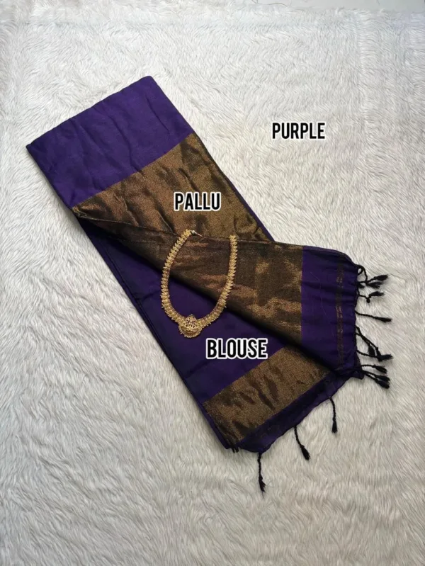 Nayanthara Inspired Khadi Cotton Sarees(Purple)
