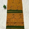 Madurai Sungudi Cotton ktprinted Sarees - Yellow with green(Tribal) -ktprint