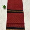 Madurai Sungudi Cotton ktprinted Sarees - Dark red -ktprint