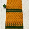 Madurai Sungudi Cotton ktprinted Sarees - Yellow with Green -ktprint