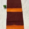 Madurai Sungudi Cotton ktprinted Sarees - Light Maroon with Orange -ktprint