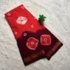 Madurai Sungudi Bandhini Soft cotton Sarees - Orange with Maroon -Bandhini