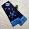 Madurai Sungudi Bandhini Soft cotton Sarees - Dark blue with Sky blue -Bandhini