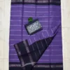 Madurai sungudi cotton Silver zari veludhari retta petta border saree - Lavender with blue