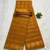 Sungudi Cotton Vanaja Self Checked Saree - Mustard yellow