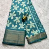 Dola silk saree with running blouse-dola silk-Sea blue