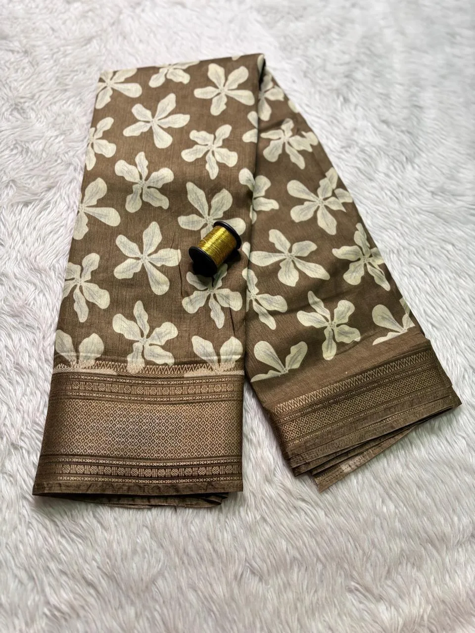 Dola silk saree with running blouse-dola silk-Dark Mehandi green