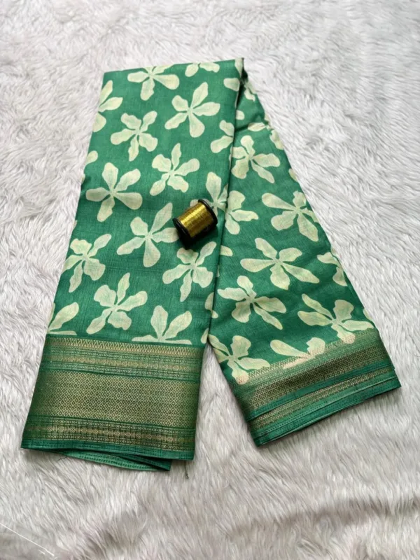 Dola silk saree with running blouse-dola silk-Light green