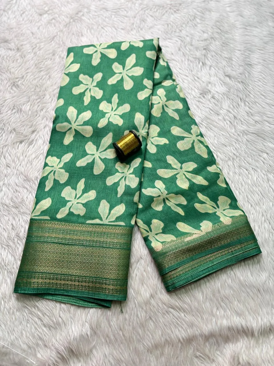 Dola silk saree with running blouse-dola silk-Light green