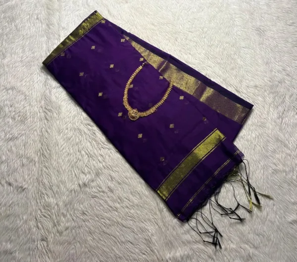Nayanthara Inspired maheswari silk Cotton Sarees-Royal purple-nayanthara silk